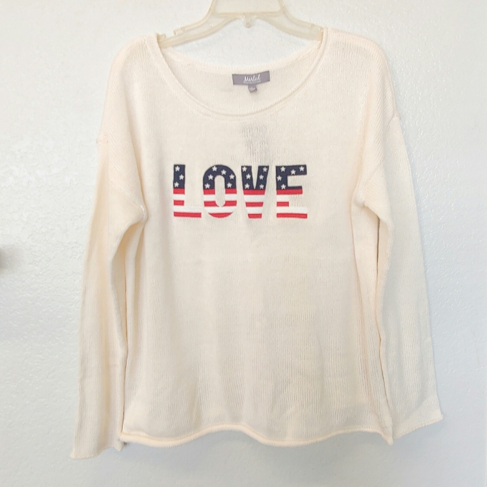Marled - Patriotic Cream knitted Sweater  Size L